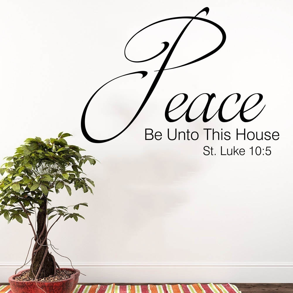 2018 NEW   Christian Vinyl Wall Decal Peace Be Unto This House Scripture Verse Wall Quote Vinyl Stickers