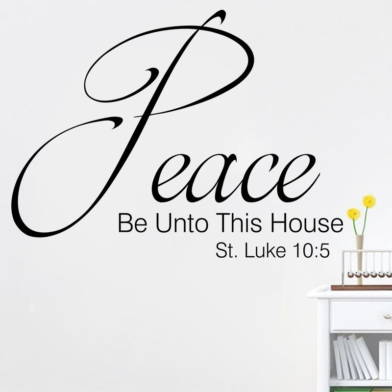 2018 NEW   Christian Vinyl Wall Decal Peace Be Unto This House Scripture Verse Wall Quote Vinyl Stickers