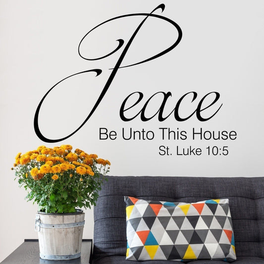 2018 NEW   Christian Vinyl Wall Decal Peace Be Unto This House Scripture Verse Wall Quote Vinyl Stickers