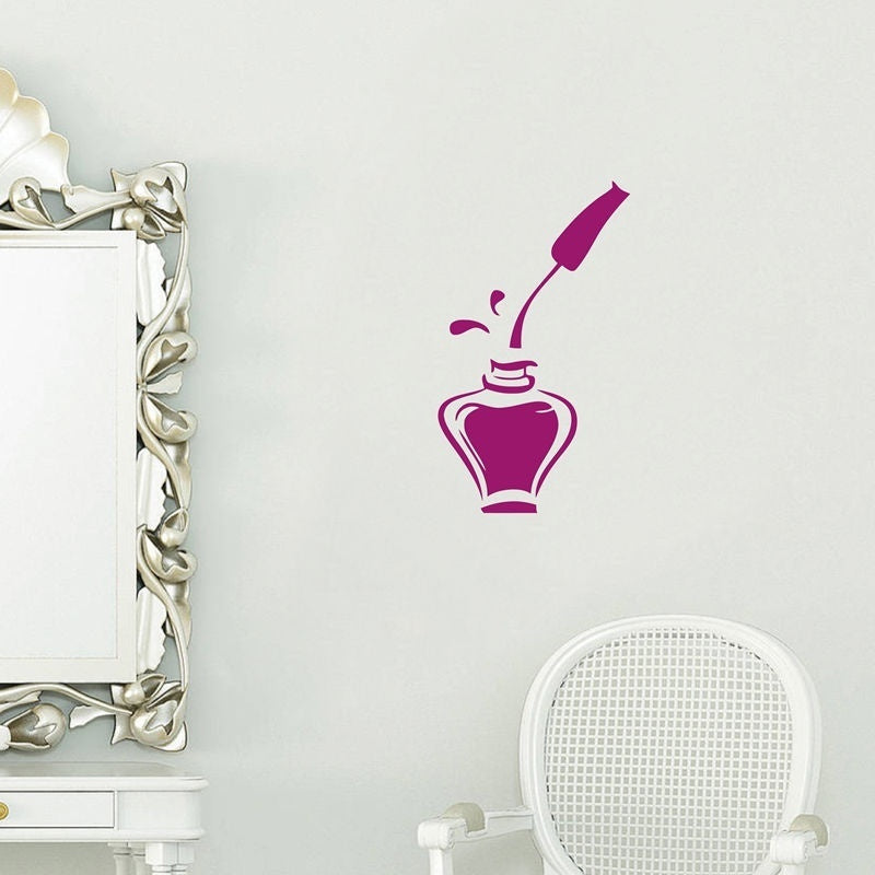 2018 NEW Nail Polish Beauty Manicure Salon Wall Window Vinyl Decal Sticker Decor