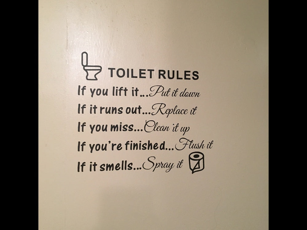 Hot   DIY Toilet Rules Bathroom Toilet Wall Sticker Vinyl Art Decals Home Decoration