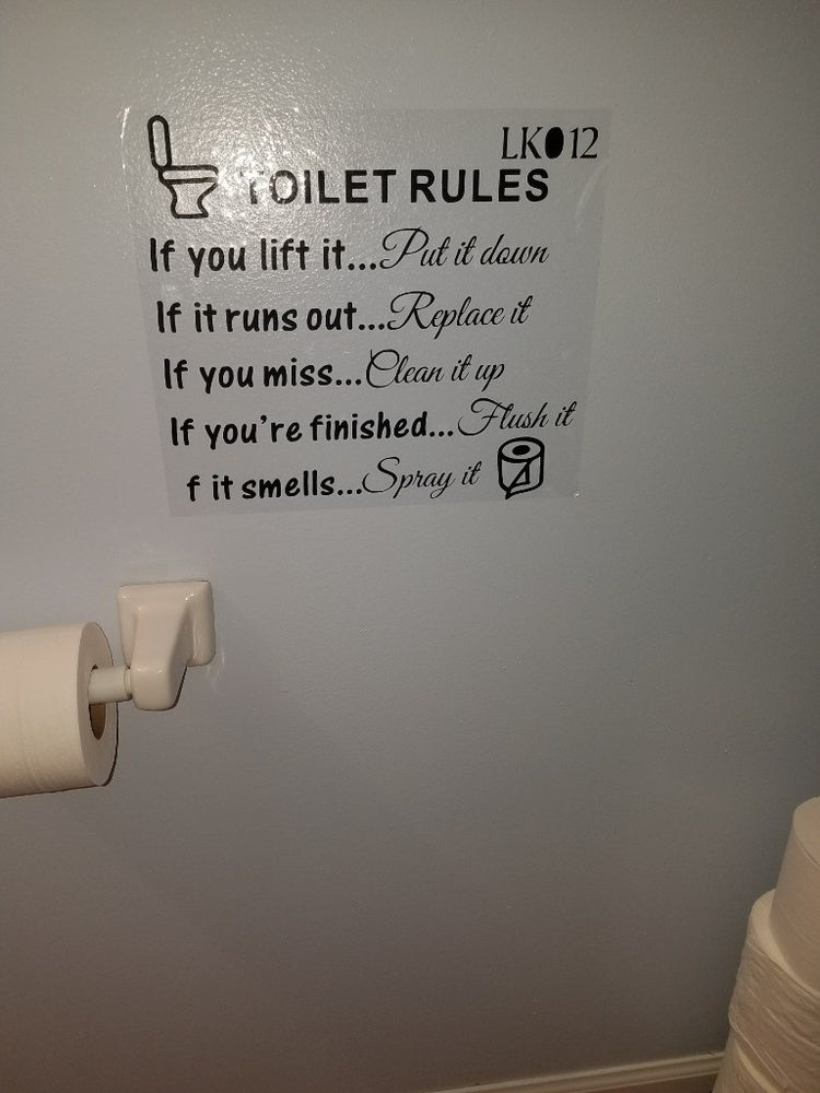 Hot   DIY Toilet Rules Bathroom Toilet Wall Sticker Vinyl Art Decals Home Decoration