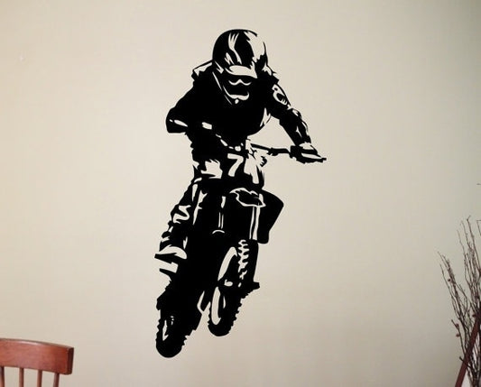 Hot   Motocross Wall Sticker Motorcycle Extreme Sports Decal Home Interior Design Sports Room Decor Bedroom Wall Art Waterproof Sticker