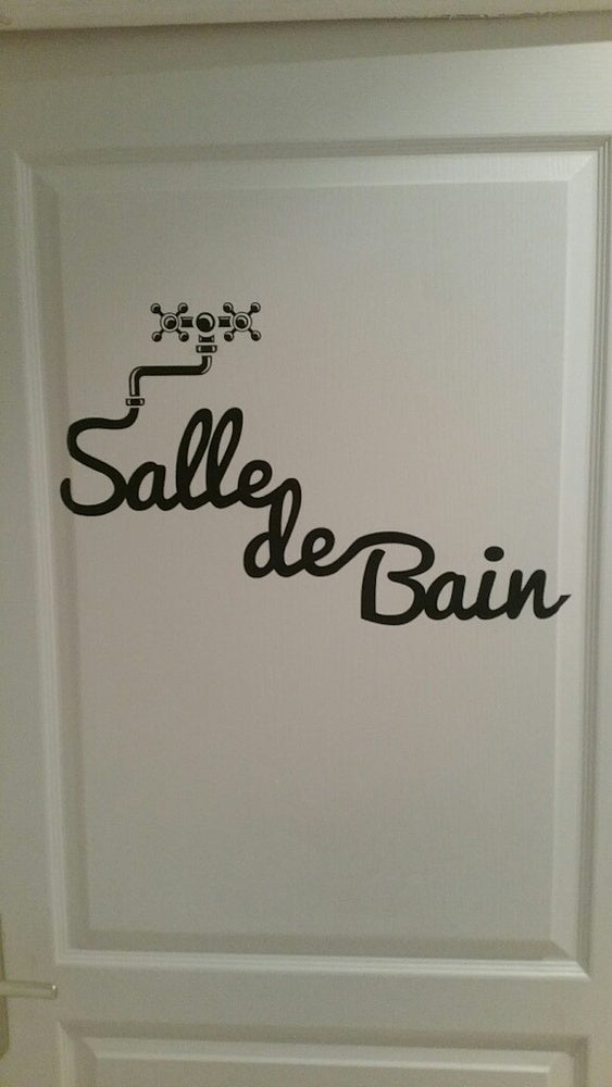 Hot  French Salle de Bain Wall Sticker for Bathroom