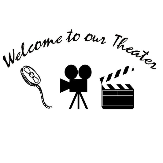 New Hot   Home Movie Theater Decor Wall Decal Welcome to Our Theater Wall Art WALL DECAL