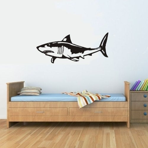 Fashion   Great White Shark Vinyl Wall Decals Quotes Sayings Words Art Decor Lettering Vinyl Wall Art Inspirational Uplifting