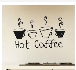 New Hot   58*37cm " coffee" pvc removable wall stickers wall decals decorative adesivo de parede wall stickers home decor