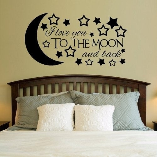 New Fashion I Love You to the Moon and Back Vinyl Wall Decal Sticker Art