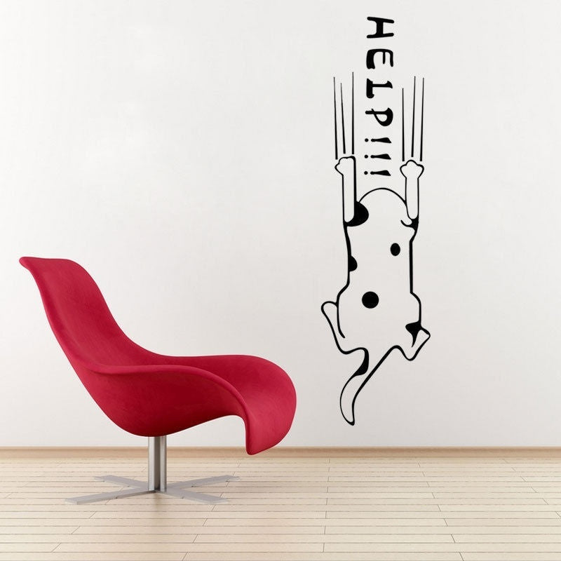 2018 NEW 60*30cm Funny Cartoon Cute Dog Help Quote Wall Sticker Home Wall Art Decal POP