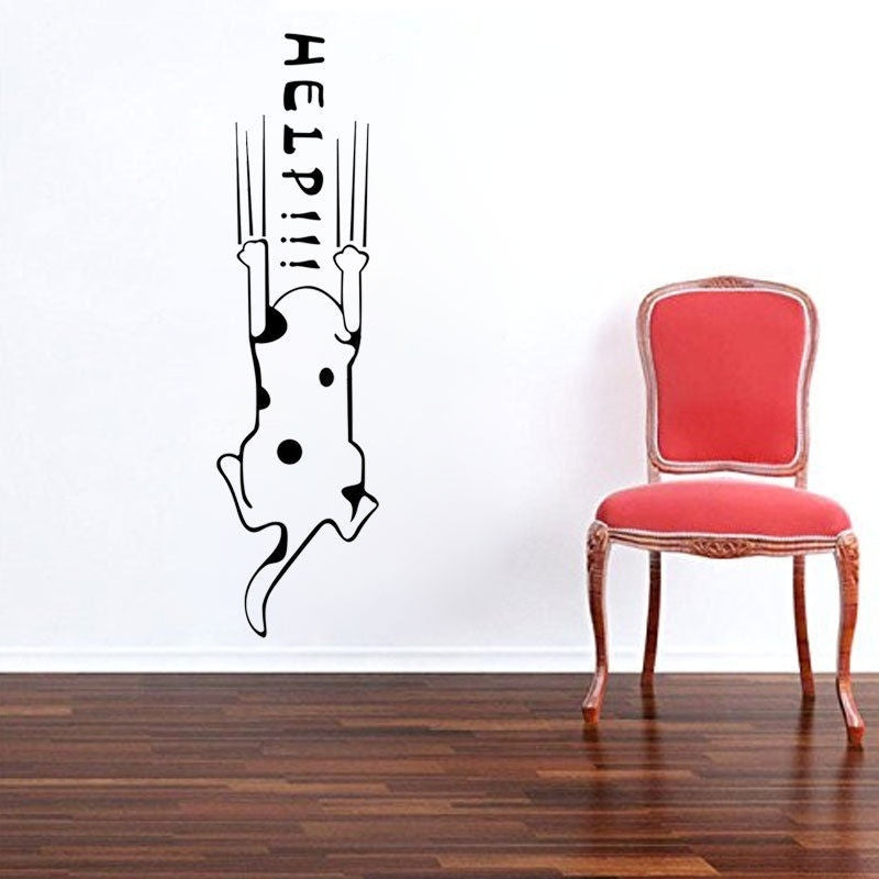 2018 NEW 60*30cm Funny Cartoon Cute Dog Help Quote Wall Sticker Home Wall Art Decal POP