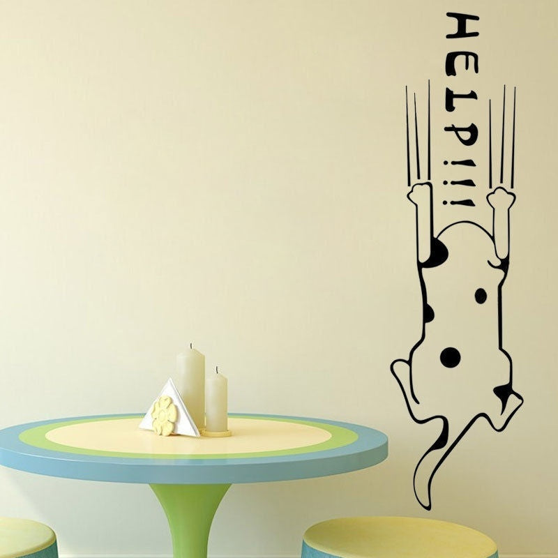 2018 NEW 60*30cm Funny Cartoon Cute Dog Help Quote Wall Sticker Home Wall Art Decal POP