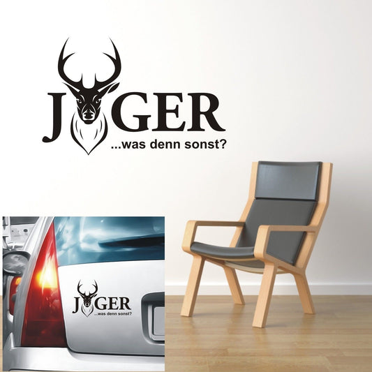 Hot Jäger was sonst! Jagd Wandaufkleber Autoaufkleber Aufkleber Reh Elch Hirsc