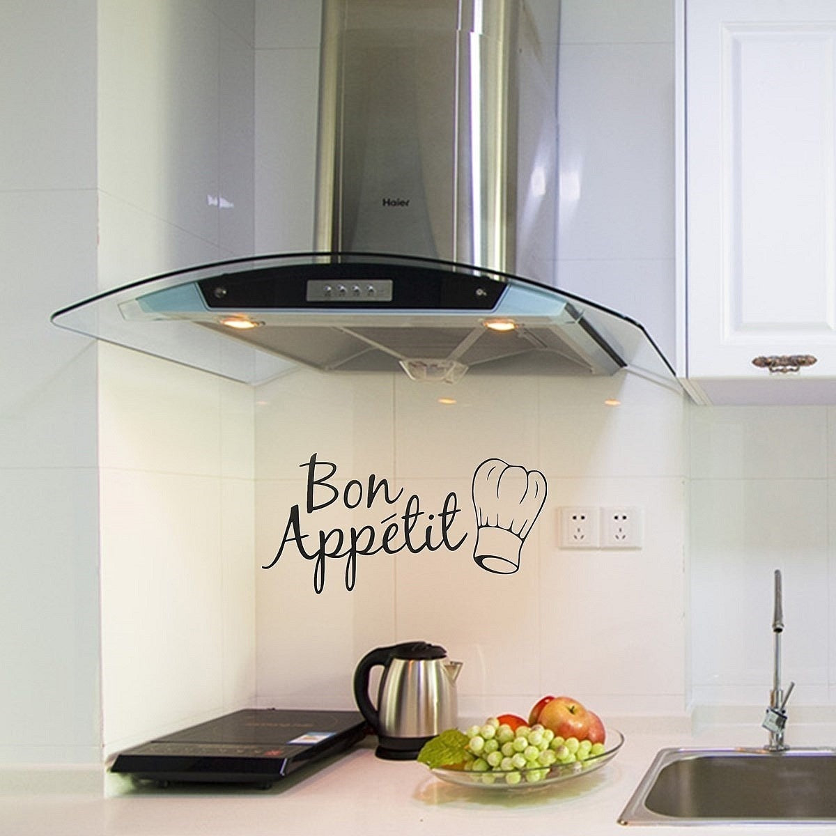 High-quality  Removable Bon Appetit English letters Wall Sticker Art Decal Cafe Kitchen Dinning Room Decor