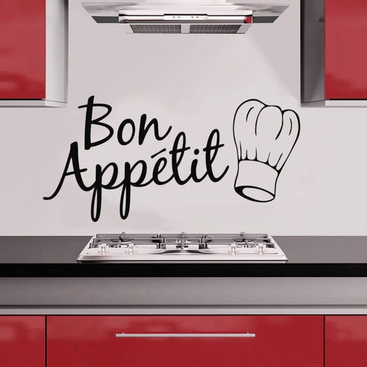 High-quality  Removable Bon Appetit English letters Wall Sticker Art Decal Cafe Kitchen Dinning Room Decor