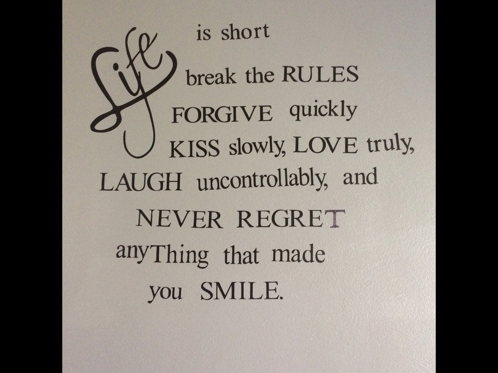 New Hot    Details about LIFE IS SHORT LOVE QUOTE wall sticker vinyl decal home room decor Remonable