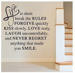 New Hot    Details about LIFE IS SHORT LOVE QUOTE wall sticker vinyl decal home room decor Remonable