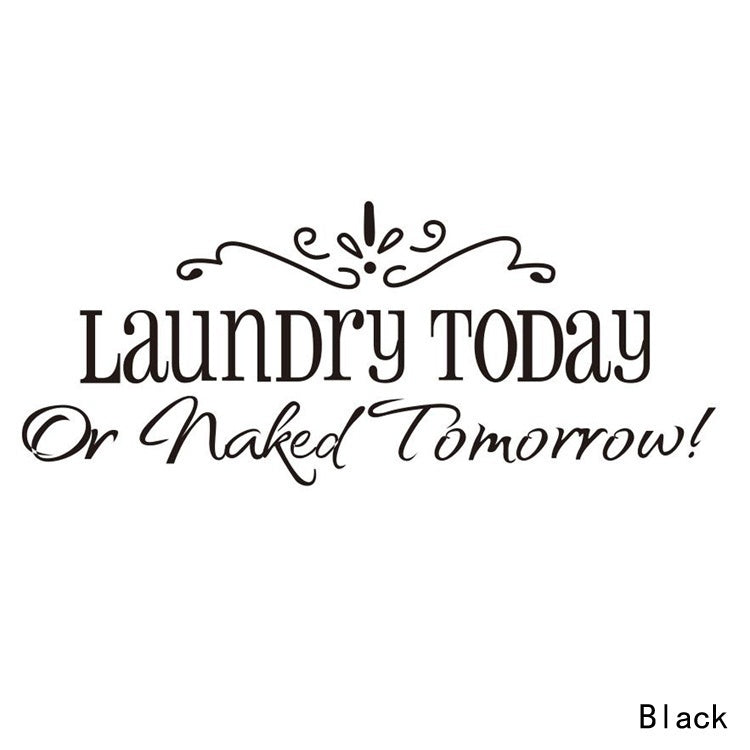 2018 NEW    laundry English Wall Sticker Removable Home Decor Vinyl Art Decals Room Decoration