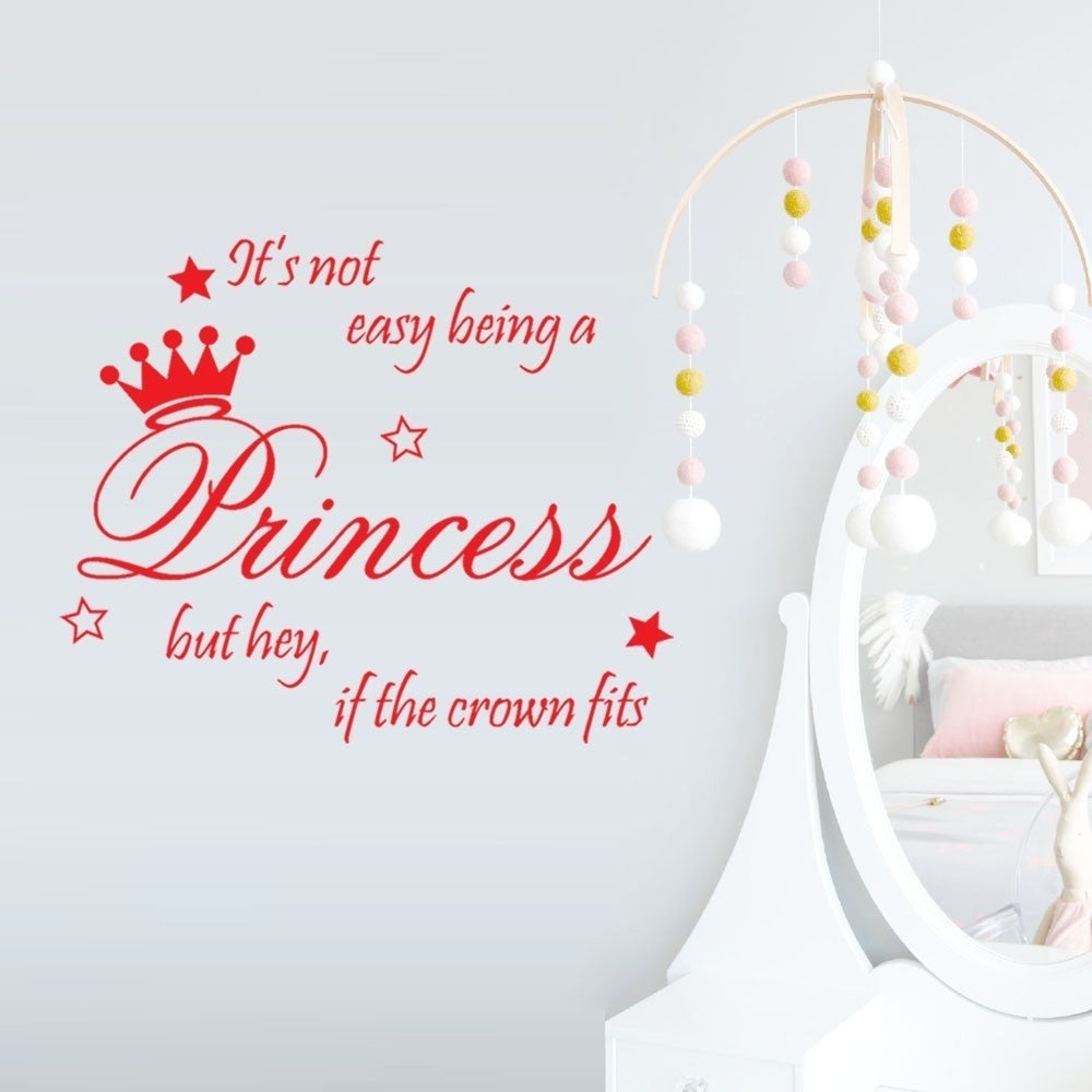 High-quality   Beautiful Princess Crown Wall Sticker Bedroom Decor Vinyl Decal Die Cut