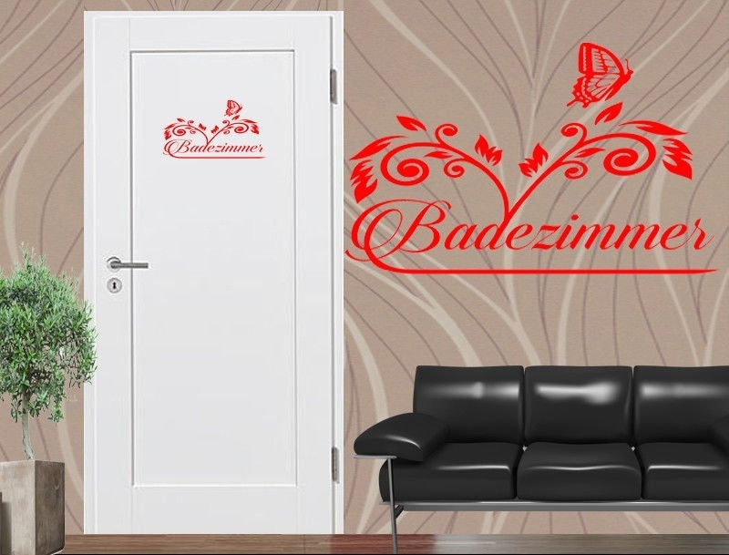 New Brand Wandtattoo / Tür Aufkleber Badezimmer Blume mit Schmetterling Küche neu 20x30 cm