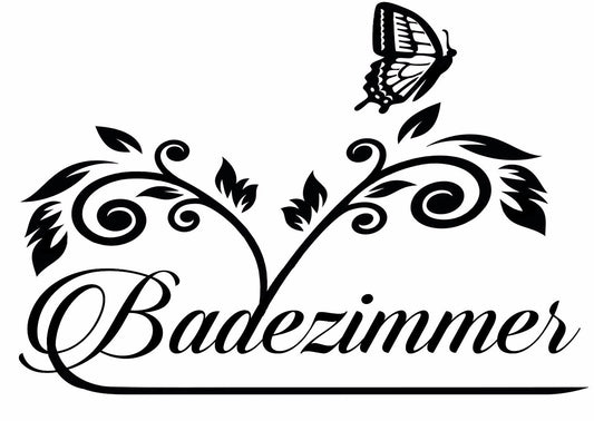New Brand Wandtattoo / Tür Aufkleber Badezimmer Blume mit Schmetterling Küche neu 20x30 cm