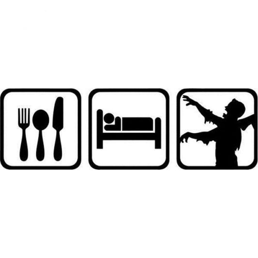 High-quality  YJZT 16.4CMX5.2CM Funny Eat Sleep ZOMBIE Hunting Vinyl Car-styling Car Sticker Decals Black/Silver Accessories