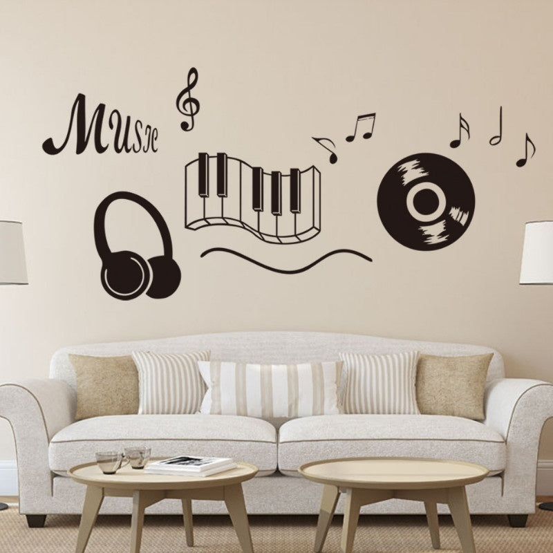 New Brand   Music Sticker Wall Sticker Theme Music Bedroom Dancing Music Note Wall Decal  Parede Living Rooms Decor