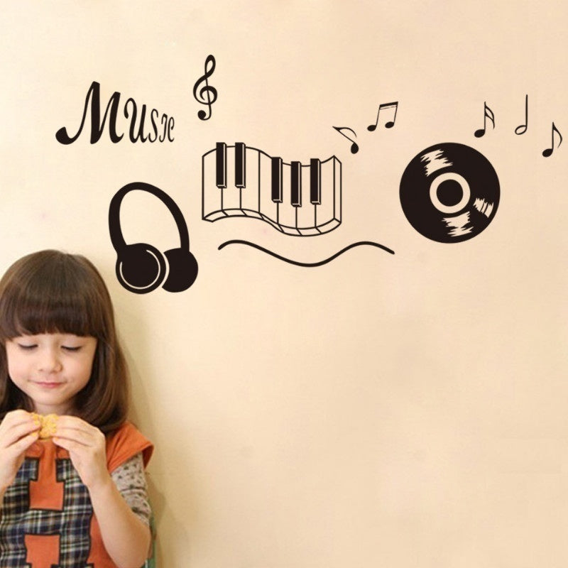 New Brand   Music Sticker Wall Sticker Theme Music Bedroom Dancing Music Note Wall Decal  Parede Living Rooms Decor