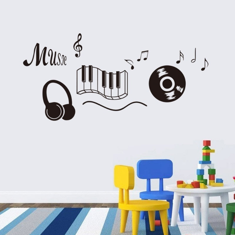 New Brand   Music Sticker Wall Sticker Theme Music Bedroom Dancing Music Note Wall Decal  Parede Living Rooms Decor