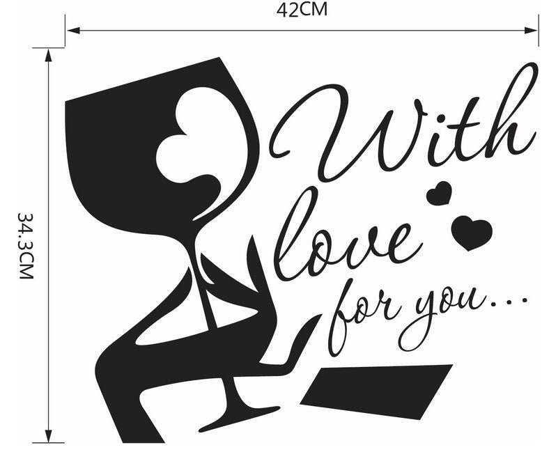 New Fashion    English Kitchen Wall Post with Love for You  Kitchen Wall Stickers Home Decor Living Room Decoration Stickers