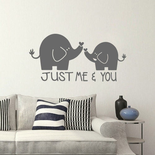 2018 NEW Just you and me, elephant, Vinyl Decal- Nursery, Decor, Wall Art for home decoration mural wallpaper 40*80CM,wall sticker