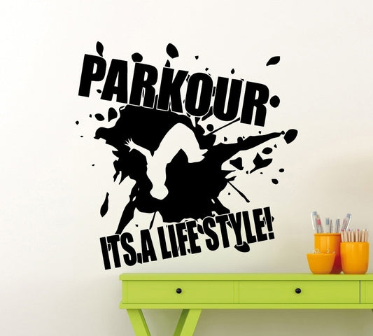New Hot   Parkour Its a Lifestyle Wall Sticker Street Traceur Sport Vinyl Decal Home Nursery Room Interior Decor Waterproof High Quality Mural
