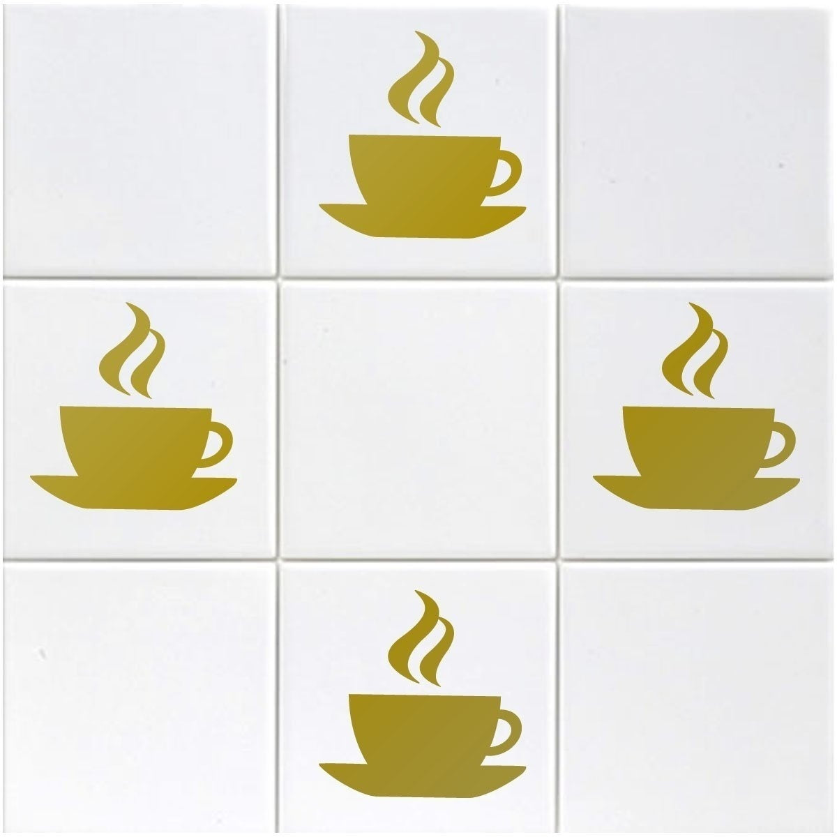 12 x Coffee Cup Tile Mirror Window Stickers - Kitchen, Cafe, Shop Stickers