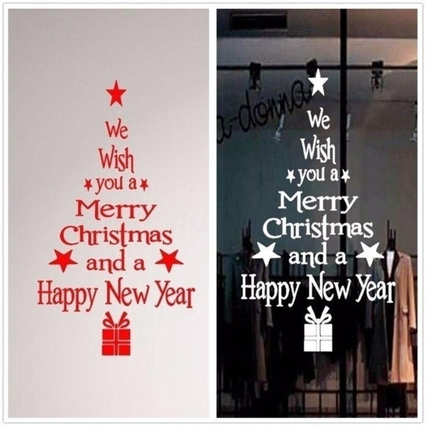Removable Merry Christmas Tree Wall Stickers Art Vinyl Decal Home Window Decor
