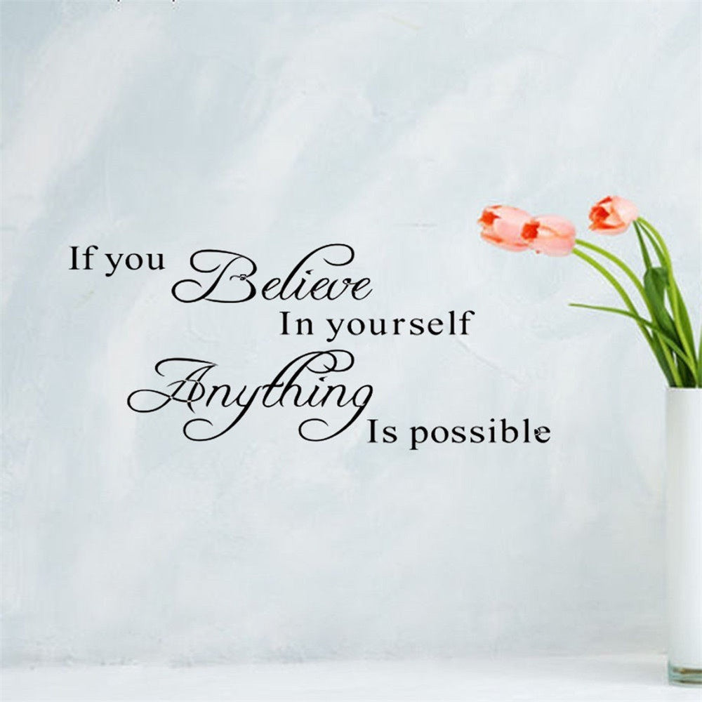 New Brand  Inspirational Quote If You Believe In Yourself Decals Wall Sticker Art Decal Mural Sticker Decal Decor