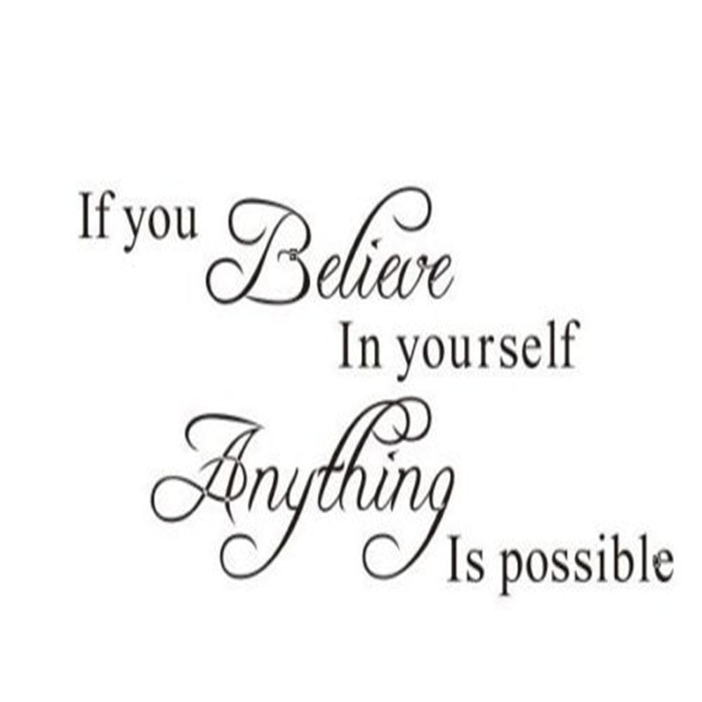 New Brand  Inspirational Quote If You Believe In Yourself Decals Wall Sticker Art Decal Mural Sticker Decal Decor