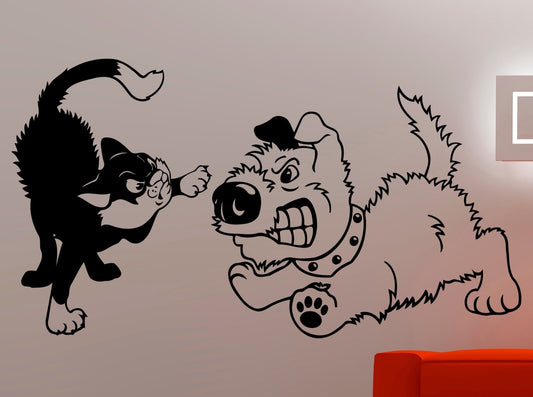 Fashion  36inch Wide Cat and Dog Wall Decal Pet Wall Sticker Home Wall Decoration Wall Vinyl Design Vinyl Mural Removable Stickers