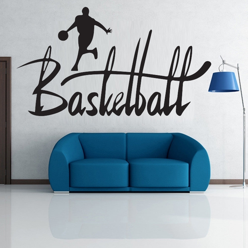 New Hot    Creative Basketball Sport Wall Sticker Removable Art Decal Vinyl Stickers