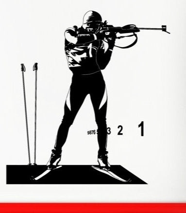 Hot  Biathlete Biathlon Winter Sport Decor Wall Stickers Vinyl Decal