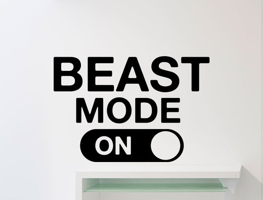 New Hot     Beast Mode Wall Decal Fitness Gym Motivational Quote Vinyl Sticker Home Crossfit Sport Poster Workout Inspirational Art Decor