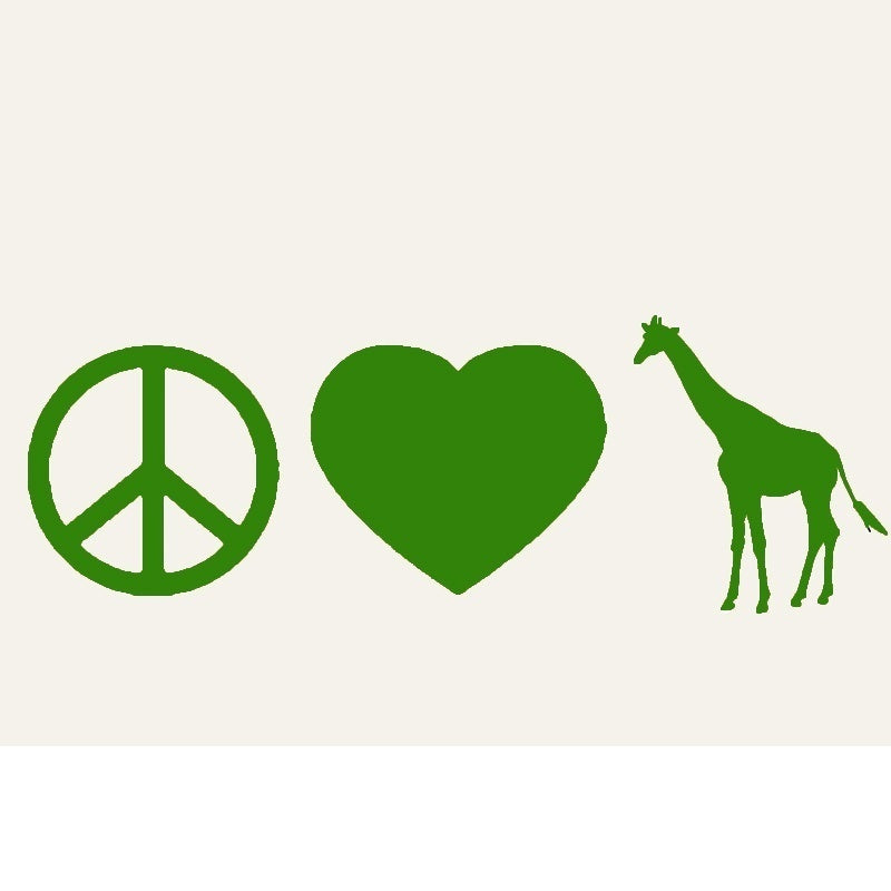 High-quality  Peace Love Giraffe Car Sticker For Truck Window Bumper Auto Door Africa Zoo Safari Vinyl Decal Cute animals prints Christmas