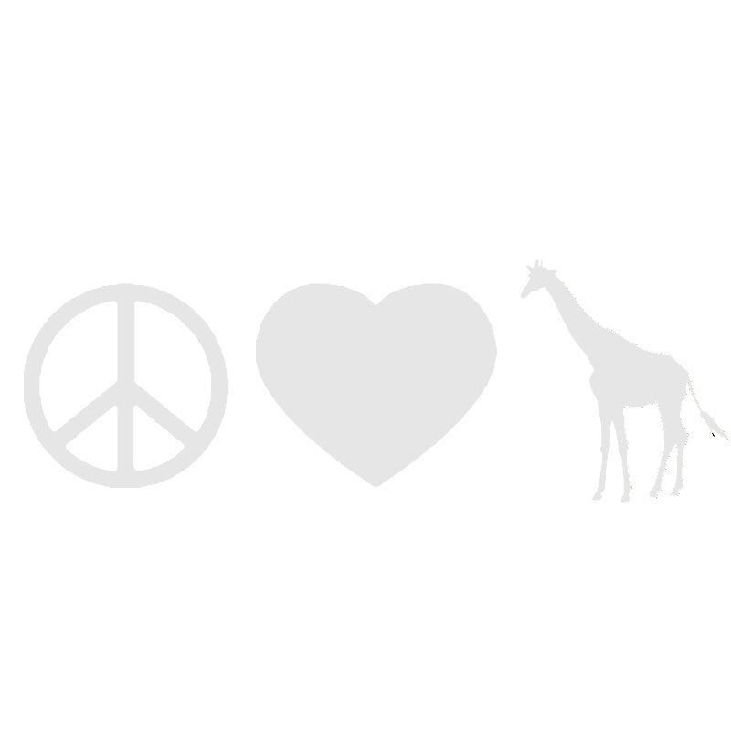 High-quality  Peace Love Giraffe Car Sticker For Truck Window Bumper Auto Door Africa Zoo Safari Vinyl Decal Cute animals prints Christmas
