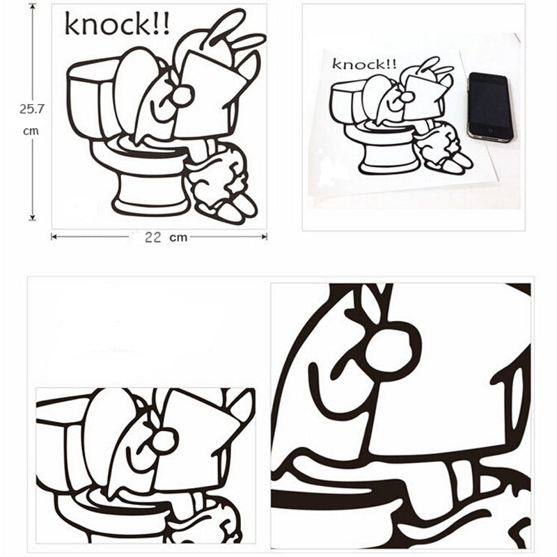 New Hot   Cartoon PVC Creative Toilet Stickers Bathroom Wall Stickers