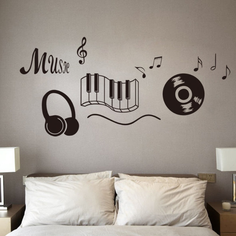 Hot     Music Sticker Wall Sticker Theme Music Bedroom Dancing Music Note Wall Decal  Parede Living Rooms Decor