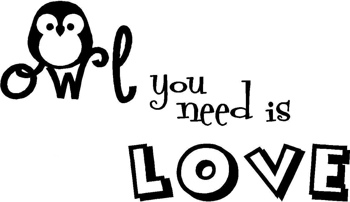 2018 NEW Owl you need is Love " cute nursery vinyl wall quotes art sayings stickers decals
