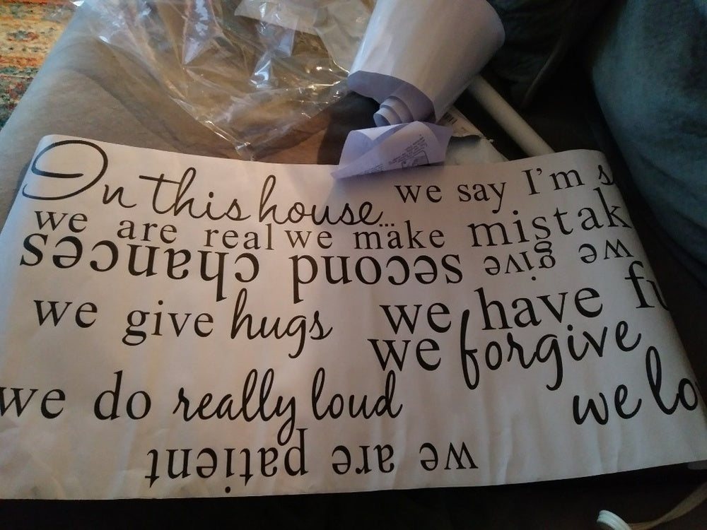 New Fashion      sale    Text Wall Sticker The Letters In This House Living Room Tv Background Wall Sticker Color Black HG-WS-1787