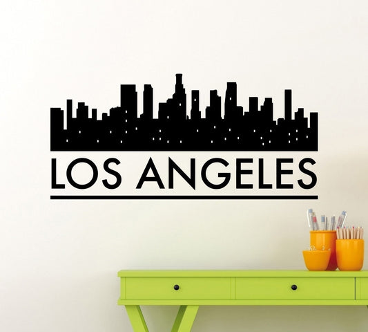 Fashion Los Angeles Skyline Wall Sticker California State Vinyl Decal Wall Art Home Interior Decoration Waterproof High Quality Mural (487xx)