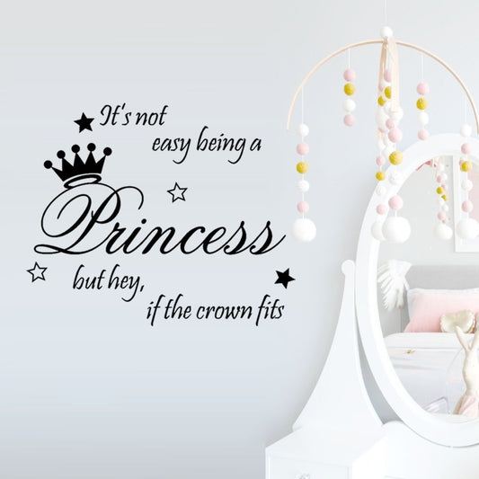 New Brand  Beautiful Princess Crown Wall Sticker Bedroom Decor Vinyl Decal Die Cut