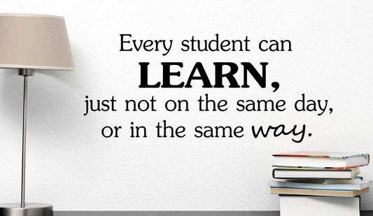 Hot    Every student can learn just not on the same day or in the same way. Wall Vinyl Decal nursery inspirational Quote Motivational lettering Art Saying Sticker wall decor stencil arts