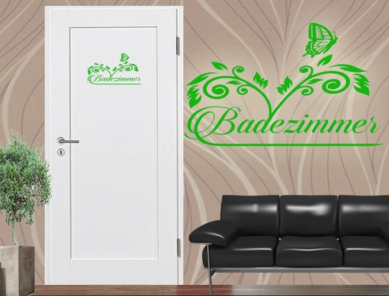 New Brand Wandtattoo / Tür Aufkleber Badezimmer Blume mit Schmetterling Küche neu 20x30 cm