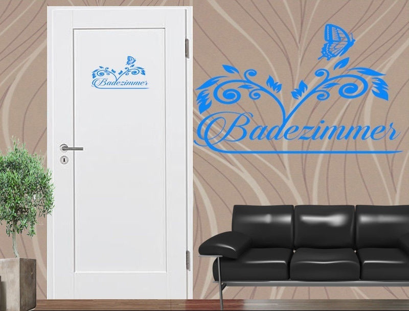 New Brand Wandtattoo / Tür Aufkleber Badezimmer Blume mit Schmetterling Küche neu 20x30 cm